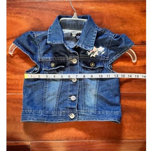 Limited Too Girls Denim Vest Jacket – Floral Embroidered Jean Vest - Picture 5 of 12